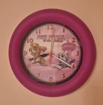 Paw Patrol wandklok roze., Ophalen of Verzenden, Zo goed als nieuw, Analoog, Wandklok
