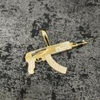 14 karaats gouden hanger ak47 gun wapem kettinghanger, Ophalen of Verzenden, Nieuw, Goud, Kruis of Symbool