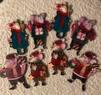 Set kerstboomhangers muis kerstkrans kerstcadeaus hout 8 st, Ophalen of Verzenden, Nieuw