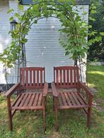 Tuinstoelen met theetafel(tijdelijk aanbod)., Ophalen, Gebruikt, Hout