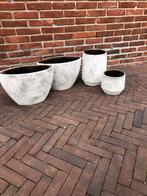 Mooie set bloempotten, Ophalen, Steen, Minder dan 30 cm, Rond