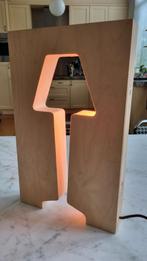 Dutch Design lamp. Vintage J.C.J. Haans.Blank berken triplex, Ophalen, Zo goed als nieuw, Minder dan 50 cm