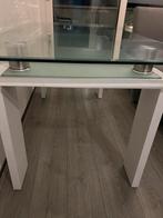 Glazen tafel met hoogglans poten, Huis en Inrichting, Tafels | Eettafels, 150 tot 200 cm, Rechthoekig, Vier personen, Glas