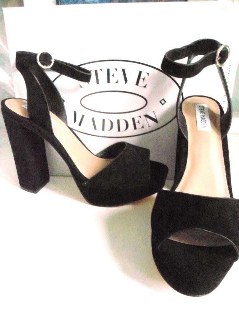 Open suede Steve Madden  high heels met blokhak mt. 41, Kleding | Dames, Schoenen, Ophalen, Pumps, Zwart, Steve Madden