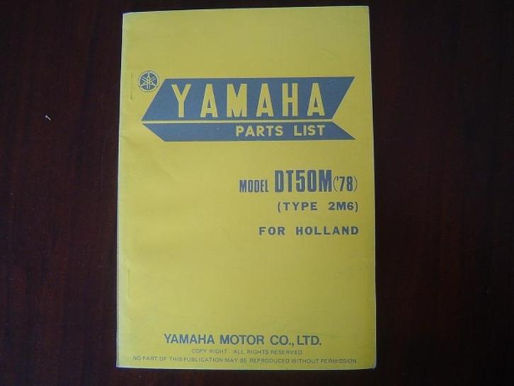 Yamaha DT50M 1978 parts list DT 50 onderdelen boekje, Fietsen en Brommers, Handleidingen en Instructieboekjes, Gebruikt, Ophalen of Verzenden