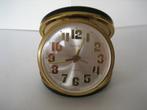 Europa Travel Alarm Clock Black & Gold, Ophalen of Verzenden, Gebruikt, Wekker of Tafelklok