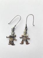 Zilveren oorbellen clown, Ophalen of Verzenden, Zilver, Zilver, Hangers