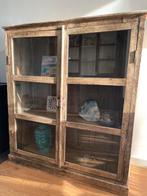 Authentieke Indiase Vitrine Kast – Uniek en in Goede Staat, Huis en Inrichting, Ophalen, 100 tot 150 cm, 100 tot 150 cm, Zo goed als nieuw