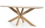 Eettafel Nikki 200 / 240 / 280 cm Naturel Extra Voordelig !, Vijf personen of meer, Ovaal, Overige houtsoorten, Nieuw