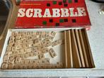 Vintage scrabble met houten letters en stokjes, Gebruikt, Ophalen of Verzenden