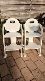 Twee witte kinderstoelen meegroeistoelen van Wood collection, Ophalen of Verzenden, Gebruikt, Meegroeistoel
