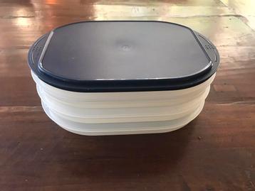 Tupperware stapel 3 Vleeswaren eo kaas bewaar dozen doos. beschikbaar voor biedingen