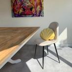 eetkamerstoelen beige velvet set van 4, Huis en Inrichting, Overige kleuren, Stof, Nieuw, Ophalen of Verzenden