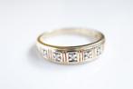 14 Karaat Gouden Ring met Ingelegde Diamanten, Sieraden, Tassen en Uiterlijk, Ringen, 18 tot 19, Ophalen of Verzenden, Zo goed als nieuw