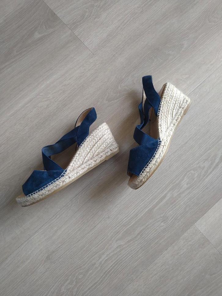 Espadrille met sleehak * donkerblauw * 39 * zgan, Kleding | Dames, Schoenen, Zo goed als nieuw, Espadrilles of Moccasins, Blauw