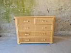 Vintage rotan en bamboe commode, Ophalen, Onbekend, 50 tot 100 cm, Zo goed als nieuw