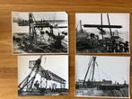 4 foto’s bouw Maastunnel, Verzenden, Voor 1940, Overige onderwerpen, Foto
