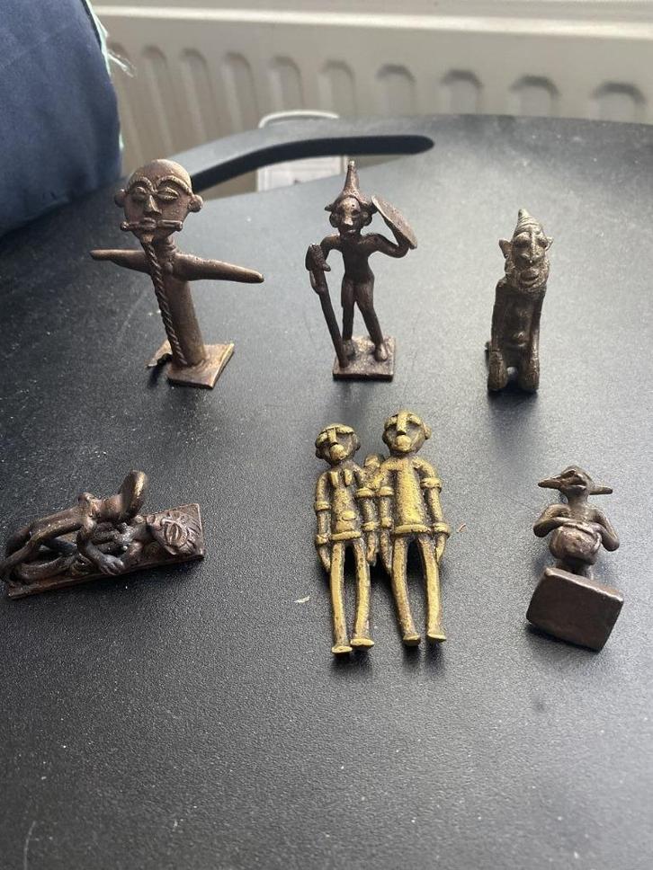 6 African Art Primitive Arts goudgewichten S10, Antiek en Kunst, Antiek | Koper en Brons, Brons, Ophalen of Verzenden