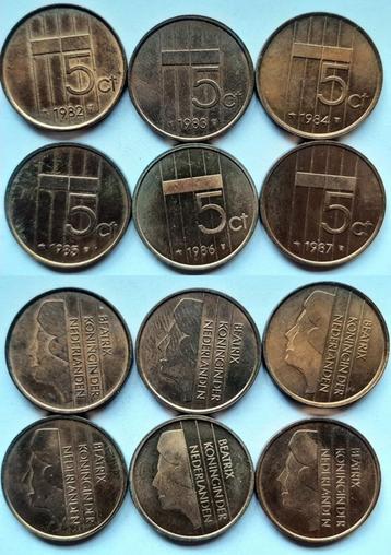 6 x 5 cent 1982 t/m 1987 Pr-FDC beschikbaar voor biedingen