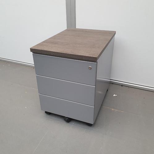 NIEUW ladekast aluminium antraciet eiken topblad - 56x43x60, Huis en Inrichting, Kasten | Ladekasten, Nieuw, Minder dan 100 cm