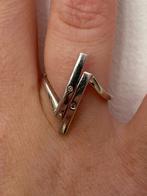 Design ring diamantjes, Ophalen of Verzenden, Zilver, Ring