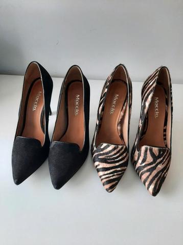 Twee paar Moccio hakken zebra en zwart maat 37 beschikbaar voor biedingen