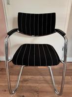 Retro vintage design sledestoel eetkamerstoel, Ophalen, Zo goed als nieuw, Zwart, Eén