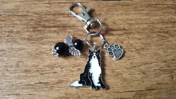 Sleutelhanger Border collie emaille Puppy guardian angel 