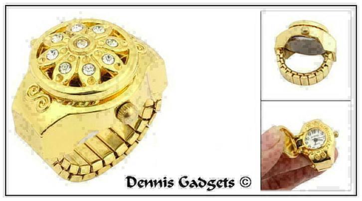 Dennis Gadgets : Trendy stijlvol ringhorloge div modellen, Sieraden, Tassen en Uiterlijk, Ringen, Nieuw, Dame of Heer, Overige kleuren