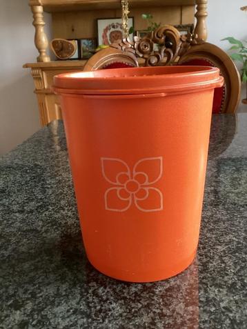 Tupperware, voorraadbus, oranje, vintage