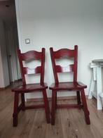 2 rode houten stoelen, Gebruikt, Twee, Ophalen of Verzenden, Rood