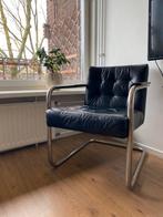 Vintage design fauteuil jaren ‘50, Minder dan 75 cm, Gebruikt, Leer, Ophalen of Verzenden