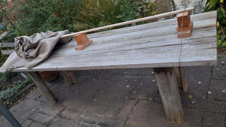 Gratis af te halen (oude) tuintafel, Tuin en Terras, Tuintafels, Gebruikt, Rechthoekig, Hout, Ophalen