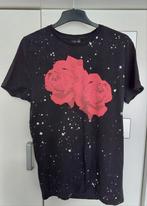 Zwart T-shirt met rode rozen opdruk maat XL, Kleding | Heren, T-shirts, Gedragen, Ophalen of Verzenden, Coolcat, Maat 56/58 (XL)