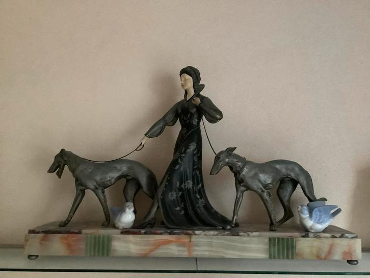 Art Deco Schouwbeeld, jaren '20, Antiek en Kunst, Kunst | Beelden en Houtsnijwerken, Ophalen