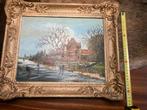 Winters schilderij met schaatsers, Antiek en Kunst, Ophalen of Verzenden