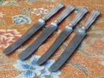 Vier antieke silverplate messen uit Duitsland 24,3 cm. 1900.