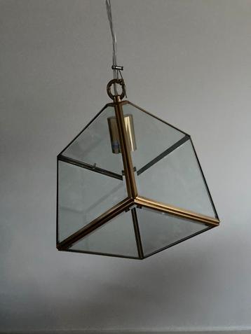 Glazen kubus hanglamp