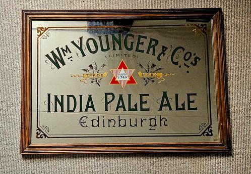 Antieke WM Younger India Pale Ale Spiegel Edinburgh, Antiek en Kunst, Antiek | Spiegels, 50 tot 100 cm, Minder dan 100 cm, Rechthoekig