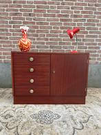 Vintage teak mid century kast / dressoir sideboard, Ophalen, Zo goed als nieuw, 25 tot 50 cm