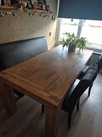 Eetkamer set: tafel, bank en 2 stoelen, Huis en Inrichting, Tafels | Eettafels, Gebruikt, 100 tot 150 cm, Ophalen of Verzenden