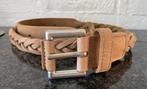 Zandkleurige gevlochten lederen riem van Shabbies, maat 85, Shabbies, 3 tot 5 cm, Echt leder, Heupriem