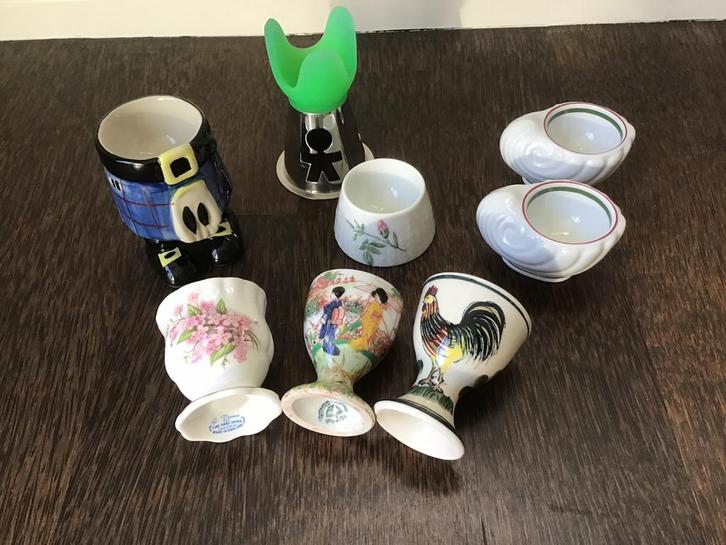 Eierdopjes - Alessi - Japans - Engels - Schots - Schelp etc., Antiek en Kunst, Antiek | Servies los, Ophalen of Verzenden