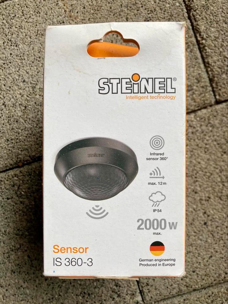 Te koop: nieuwe zwarte Steinel IS 360-3 bewegingssensor, Tuin en Terras, Buitenverlichting, Nieuw, Minder dan 50 watt, Bewegingssensor