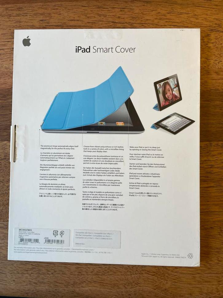 Apple iPad Smart Cover - Blauw/grijs, Computers en Software, Apple iPads, Nieuw, Apple iPad, Blauw, Ophalen of Verzenden