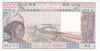 Ivoorkust (West-Afrikaanse Staten), 5000 Francs, 1979, Postzegels en Munten, Bankbiljetten | Afrika, Los biljet, Ophalen of Verzenden
