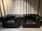 Vintage Chesterfield Clubfauteuils - Stoer & Stijlvol, Gebruikt, Stoer vintage, Life Style, 75 tot 100 cm