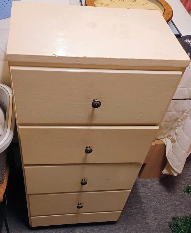 Witte Houten Ladenkast, Huis en Inrichting, Kasten | Ladekasten, Gebruikt, Minder dan 100 cm, Minder dan 50 cm, 25 tot 50 cm, Overige houtsoorten