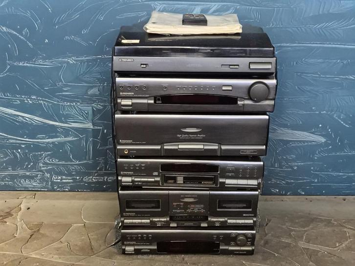 Pioneer M-J200 set met amp, tuner, cassette, CDspeler, SIC, Audio, Tv en Foto, Stereo-sets, Gebruikt, Cassettedeck, Cd-speler