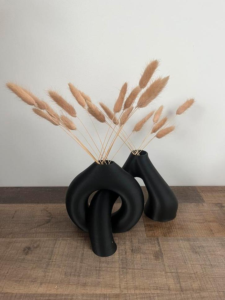 Vazen set modern zwart, Huis en Inrichting, Woonaccessoires | Vazen, Zo goed als nieuw, Zwart, Minder dan 50 cm, Ophalen of Verzenden